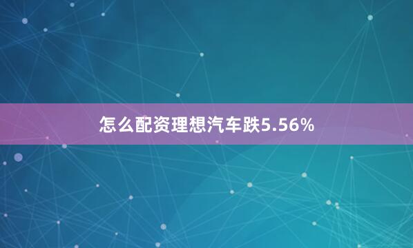 怎么配资理想汽车跌5.56%